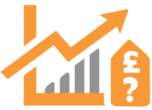 payback graph with upwards arrow and question mark